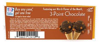 Baskin Robbins Coupon A Second Ice Cream Cone Free At Baskin Robbins Expires 3 5 12 Baskin Robbins Free Printable Coupons Restaurant Deals Coupon