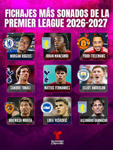 💣 ¡FICHAJES MILLONARIOS EN LA PREMIER LEAGUE! 💥 🤯 La ventana de  traspasos para la temporada 2026 - 2027 del futbol inglés se está moviendo  aceleradamente y los clubes no escatiman en