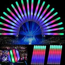 30pcs Light Up Foam Sticks Led Wands Rally Rave Batons Dj Flashing Glow Sticks E Ebay