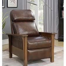 Red Barrel Studio Jazmine Leather Manual Recliner Wayfair Craftsman Style Furniture Recliner Leather Recliner Chair