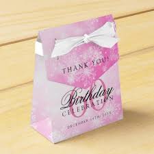 Thank You Gift Ideas For 50th Birthday 60th Birthday Thank You Pink Winter Wonderland Favor Box Zazzle Com Favor Boxes Birthday Winter Favors Birthday Thank You