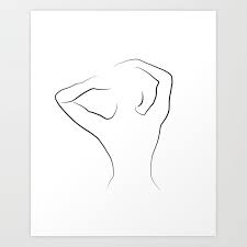 Sign up to our newsletter & get regular updates about new free images. Nude Woman Outline Drawing Miss Mina Art Print By Peach On A Windowsill Society6