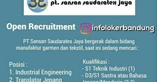 Is indonesia buyer, we provide market analysis, trading partners, peers, port statistics, b/ls, contacts(including contact sansan saudaratex jaya pt. Lowongan Kerja Pt Sansan Saudaratex Jaya Info Loker Bandung 2021