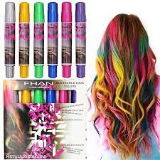 Glitter Vibrant Temporary Hair Color Pen Crayon Chalk Non Toxic Blendable Rainbow Colored Dye Pastel Kit Essent Temporary Hair Color Hair Chalk Hair Dye Colors
