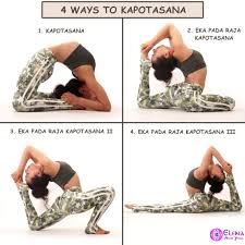 The pose is named after durvasa (दुर्वासा), a proverbially angry sage. 4 Ways To Kapotasana Elena Miss Yoga
