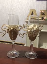 как сделать бокалы на свадьбу своими руками жених и невеста Svadebnye Bokaly Svoimi Rukami Rustik Svadebnyj Nabor Bokal Svadba