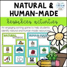 Natural Resources And Human Made Resources Sorting Game Teaching Mama First Grade Lessons Pictograph Activities