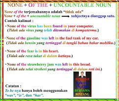 Definisi Dan Penjelasan Dari None Of The Uncountable Noun Beserta Contoh Contoh Kalimatnya Belajar Bahasa Bahasa Inggris