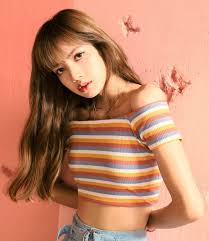Multicolor Off Shoulder Fit Crop Top Lisa Blackpink K Fashion At Fashionchingu Shoulder Tops Outfit Peach Clothes Blackpink Fashion