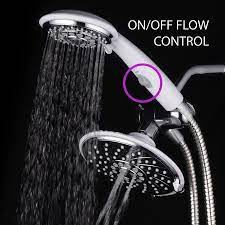Hotelspa Designer 2 Tone Chrome White 30 Setting 3 Way Rainfall Handheld Shower Combo With Pause Switch Walmart Com Hand Held Shower Rainfall Shower Head Rainfall Shower