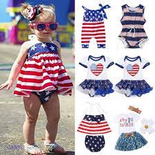 Toddler Baby Clothes 2019 Brand Infant Baby Girl 4th July Sleeveless Lace Up Romper Outfit Casual Striped Cotton Clothing Clothing Sets Aliexpress
