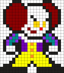 Pennywise Kandi Pattern Perler Bead Art Perler Bead Patterns Perler Beads