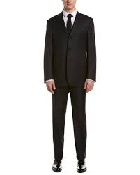 Lyst Isaia Wool Suit With Flat Front Pant In Black For Men