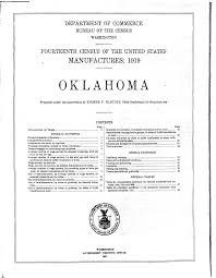 Manufactures: 1919. Oklahoma.