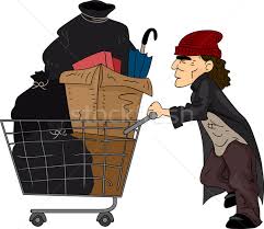 A homeless person, with belongings in a shopping cart, sleeps on a metal bench under cardboard at 10th st. Homeless Man Vector Illustration C Lenm 4005130 Stockfresh