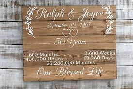 Christmas ornaments are a beautiful 50th wedding anniversary gift, and they can be cherished in your home for a lifetime. Personalized 50 Year Anniversary Gift Ideas Custom Wood Sign 50th Anniversary For Parents Wood Anniversary Wedding Welcome Sign Party Direction Signs Aliexpress