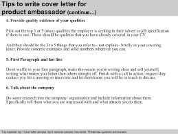 Poured samples using standard pour according to specifications. Product Ambassador Cover Letter