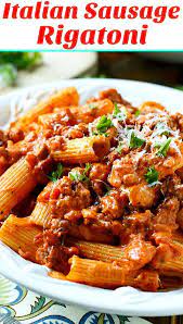 Italian Sausage Rigatoni With Spicy Cream Sauce Spicy Southern Kitchen Recipe Italian Sausage Recipes Sausage Rigatoni Easy Sausage Recipes