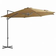 Vidaxl Parasol En Porte A Faux Avec Mat En Acier Taupe 300 Cm Parasol Parasol De Terrasse Parasol Rectangulaire