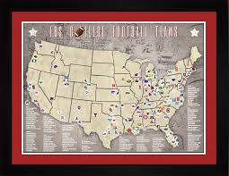 Fbs College Football Stadiums Teams Location Tracking Map 24x18