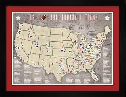 fbs college football stadiums teams location tracking map 24x18