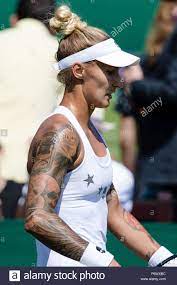 Hercog handles keys to match best wimbledon result. London Grossbritannien 3 Juli 2018 Polona Hercog Von Slowenien Auf Ihr Tattoo Stil Wahrend Der Tag 2 In Wimbledon Tennis Championships 2018 Auf Der All England Lawn Tennis Und Croquet Club In