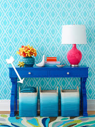 Use chalk to sketch an image, or painter's tape to make a design. How To Spray Paint Blue Ombre Baskets Hgtv