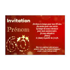 Il y a plus d'étoiles dans le ciel que tu as d'années. Invitation D Anniversaire 60 Ans Gratuit A Imprimer Ou Envoyer Par Carte Virtuelle