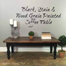 Black Stain Wood Grain Coffee Table Makeover By Just The Woods Coffee Table Makeover Staining Wood Wood Coffee Table Makeover