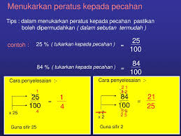 Menukar pecahan tak wajar kepada nombor bercampur. 1 100 Konsep Peratus Tips Ppt Download