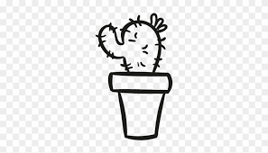 Watercolor seamless pattern with house plants in pots. Gardening Cactus In A Pot Vector Cactus In Pot Outline Free Transparent Png Clipart Images Download
