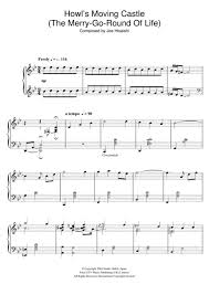 Joe Hisaishi Merry Go Round Of Life Piano Sheet Music Howl S Moving Castle The Merry Go Round Of Life Digital Sheet Music Howls Moving Castle Sheet Music