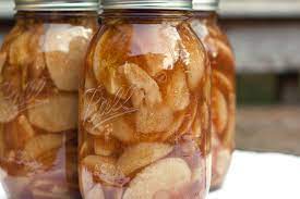Sterilize canning jars, lids and rings by boiling them in a large pot . Canned Apple Pie Filling