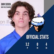 First outing in the books! Dom Schuch throws 3.2 innings of shutout  baseball for SUNY New Paltz. Congrats Dom! Swipe to see his first  collegiate strikeout @sanman_pitching