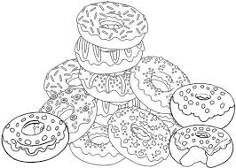 Yummy Donuts Coloring Pages Printable Donut Coloring Page Cartoon Coloring Pages Food Coloring Pages