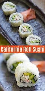 Homemade California Roll With Sushi Rice Crab Meat Avocado And Cucumber These C Sushi Recipes Homemade Sushi Recipes California Roll California Roll Recipes
