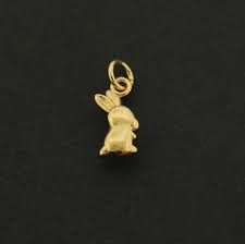 14k Bunny Charm - Small and Dainty - 14k Plated Brass - GLD620 | eBay