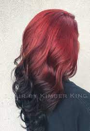 Reverse Ombre Red To Black Using Joico Lumishine Color Black Hair Ombre Hair Styles 2017 Reverse Ombre Hair