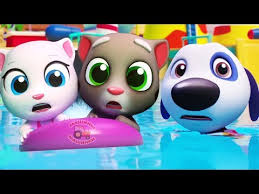 TALKING TOM water PARK #43&amp; Pool talking Tom FRIENDS Angela Hank Lost  city by Tom Pool