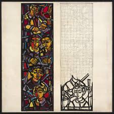 Vitus cathedral, prague, depicting various roman catholic saints. Roman Halter Studies For Stained Glass With Sketched Tracery Ben Uri Gallery And Museum