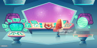 Vector Background With Alien Spaceship Orlop With Helm And Porthole Alien Spaceship Spaceship Illustration Spaceship Interior