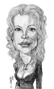 Pencil caricature of Kim Basinger