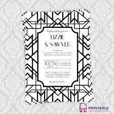 Black And White Wedding Invitations Templates Gatsby Wedding Invitation For A Gatsby Inspired Wedding Printable Invitation Kits Gatsby Wedding Invitations Invitation Template Invitation Kits