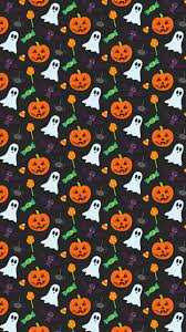 Ghosts Pumpkins Bats Spiders Candy Corn Halloween Wallpaper Background Halloween Wallpaper Cute Halloween Wallpaper Iphone Halloween Wallpaper