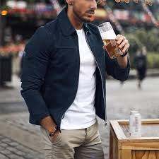 New Men Casual Loose Coat Zipper Short Jackets In 2020 Mens Jackets Casual Mens Jackets Mens Jacket Brands