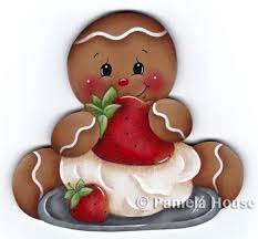 Strawberries And Cream Ginger Pattern Gingerbread Crafts Gingerbread Decorations Gingerbread Baby