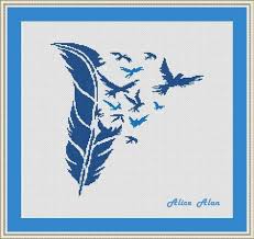 Small Flying Bird Cross Stitch Pattern Cross Stitch Pattern Birds Feather Silhouette Bird Flight Etsy Cross Stitch Patterns Tiny Cross Stitch Pretty Cross Stitch