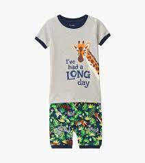 Jungle Safari Organic Cotton Short Applique Pajama Set Sleepwear Categories Boys Hatley Us Cotton Pajama Shorts Pajama Set Short Pajama Set