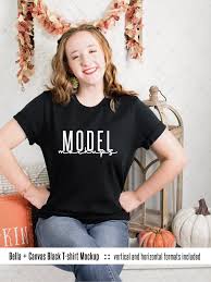 Bella Canvas Black T Shirt Model Mock Up Fall Shirt Mockup 839465 Clothing Design Bundles In 2020 Shirt Mockup Clothing Mockup Fall Shirts