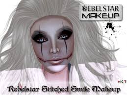 Harley quinn hair for the sims 4. Second Life Marketplace Demo Rebelstar Harley Quinn Stitched Smile Face Makeup Demo